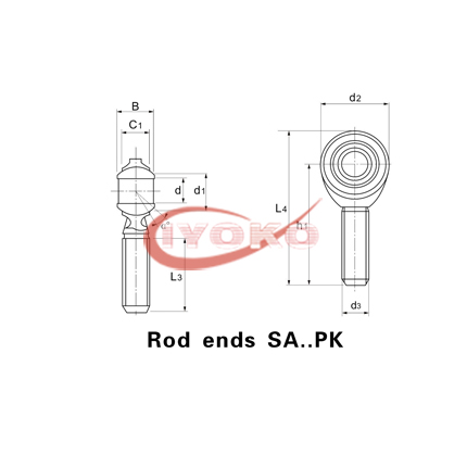 Rod ends SA..PK